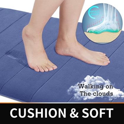 Imagem de Conjunto de tapetes de banho Yimobra Memory Foam 3 peças azul marinho