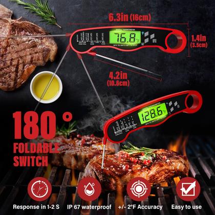 Imagem de Conjunto de termômetros de cozinha para alimentos AWLKIM com 5 termômetros
