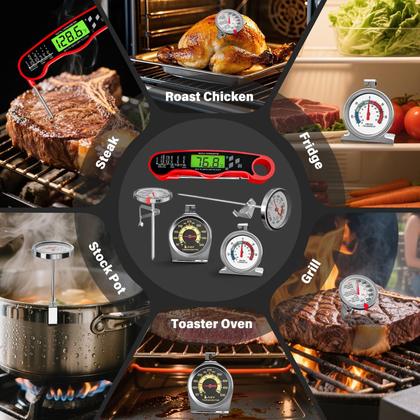 Imagem de Conjunto de termômetros de cozinha para alimentos AWLKIM com 5 termômetros