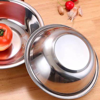 Imagem de Conjunto De Tigelas Aço Inox Bowls Saladeira Bacia Aço Inox 5 Peças