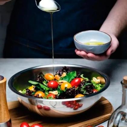 Imagem de Conjunto De Tigelas Aço Inox Bowls Saladeira Bacia Aço Inox 5 Peças