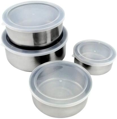 Imagem de Conjunto De Tigelas De Aço Inox Pote Organizador De Cozinha