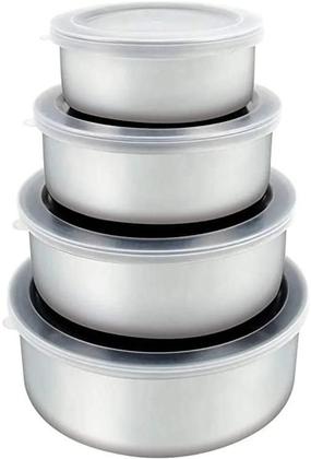 Imagem de Conjunto De Tigelas De Aço Inox Pote Organizador De Cozinha