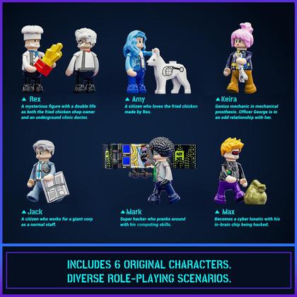 Imagem de Conjunto de tijolos de construção FUNWHOLE Cyberpunk Mansion Lighting 2524 unidades