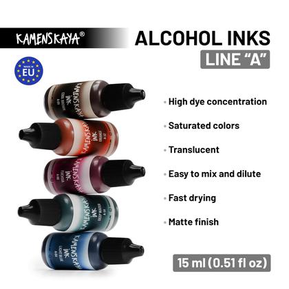 Imagem de Conjunto de Tintas à Base de Álcool KAMENSKAYA 4x15 ml Cores Básicas
