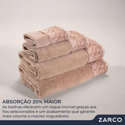 Imagem de Conjunto De Toalhas Com Bordado 5 Peças Banho Rosto e Piso 100% Algodão 500g/m² Unika e Softmax Antônia Banho Karsten