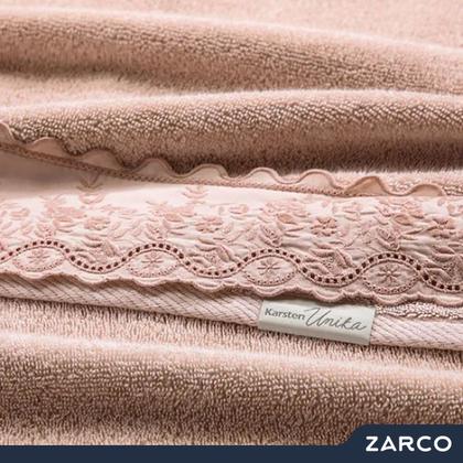 Imagem de Conjunto De Toalhas Com Bordado 5 Peças Banho Rosto e Piso 100% Algodão 500g/m² Unika e Softmax Antônia Banho Karsten