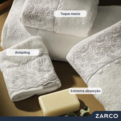 Imagem de Conjunto De Toalhas Com Bordado 5 Peças Banho Rosto e Piso 100% Algodão 500g/m² Unika e Softmax Antônia Banho Karsten