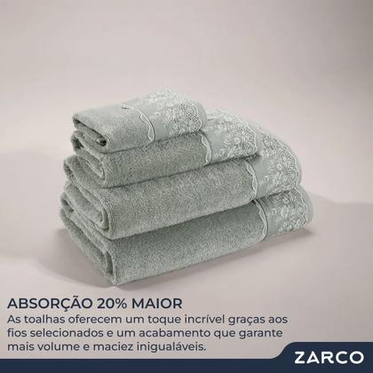 Imagem de Conjunto De Toalhas Com Bordado 5 Peças Banho Rosto e Piso 100% Algodão 500g/m² Unika e Softmax Antônia Banho Karsten