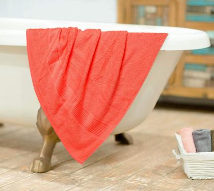 Conjunto de toalhas de banho Belizzi Home Cotton, pacote com 2 unidades, 70x140cm, coral Imagem de Conjunto de toalhas de banho Belizzi Home Cotton, pacote com 2 unidades, 70x140cm, coral