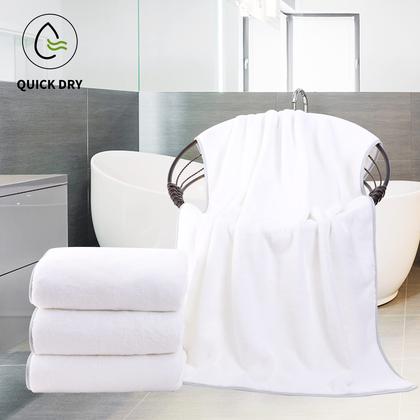 Imagem de Conjunto de toalhas de banho Cosy Family Microfiber, pacote com 4 unidades, branco 70x140cm