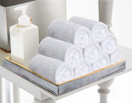 Imagem de Conjunto de toalhas Utopia Towels, pacote com 12, 100% algodão branco