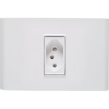 Imagem de Conjunto de Tomada Branco 4x2 com 1 Tomada 2P+T Liz de 10 Ampères e 250 Volts - 57170010 - TRAMONTINA