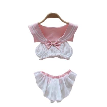 Imagem de Conjunto De Top Cropped Sem Mangas Com Babados Rosa E Saia Mini Em 2 Peças, Conjunto Casual De