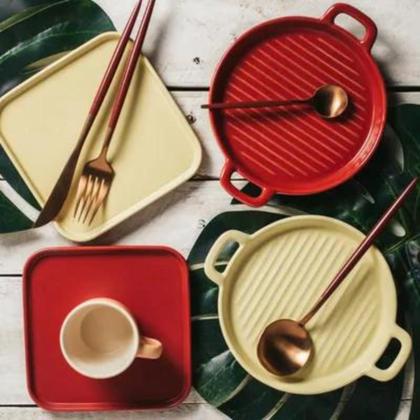 Imagem de Conjunto de Travessas Para Servir 5 Peças Porcelana Estilo Nórdico.