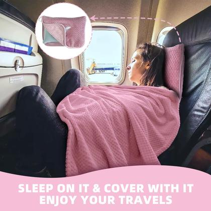 Imagem de Conjunto de travesseiros de viagem Nenolix 3 em 1 350 g/m2 com bolsa rosa