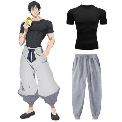 Imagem de Conjunto de Treino de Compressão Jujutsu Kaisen - Camiseta e Calça de Secagem Rápida para Homens