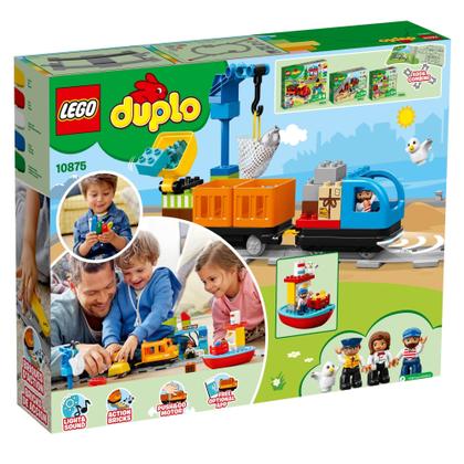 Imagem de Conjunto de trem de carga LEGO DUPLO Town 10875 com som e luz de 2 a 5 anos