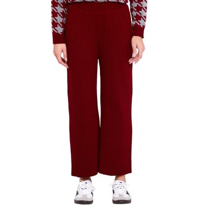 Imagem de Conjunto de Tricot Feminino Blusa Pied Poule e Calca flare canelada