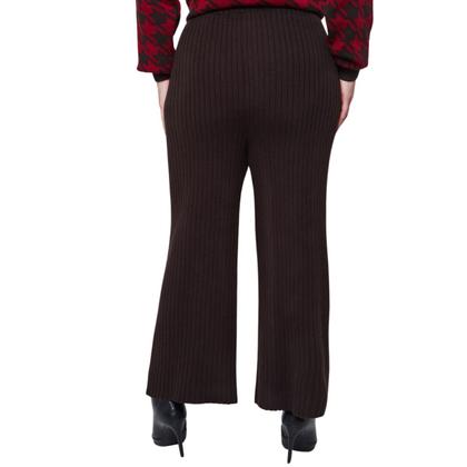 Imagem de Conjunto de Tricot Feminino Blusa Pied Poule e Calca flare canelada