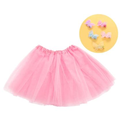 Imagem de Conjunto de tutu Jeowoqao para meninas, vestido de dança com grampos de flores de 3 a 8 anos
