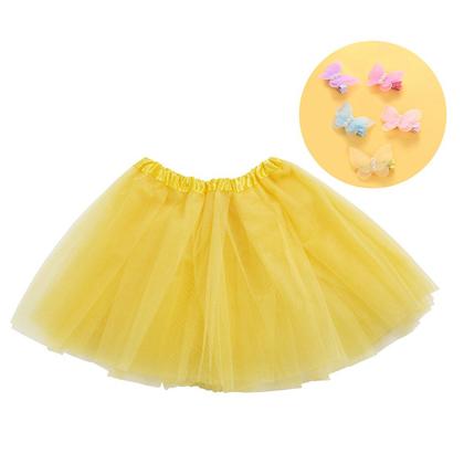 Imagem de Conjunto de tutu Jeowoqao para meninas, vestido de dança com grampos de flores de 3 a 8 anos