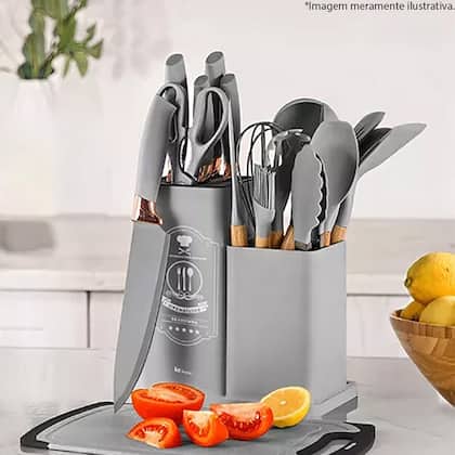 Imagem de Conjunto de Utensílios Califórnia Cinza 19 pçs 7627 - KeHome