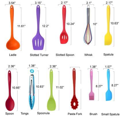 Imagem de Conjunto de utensílios de cozinha BESTZMWK 11 Cooking Silicone Nonstick