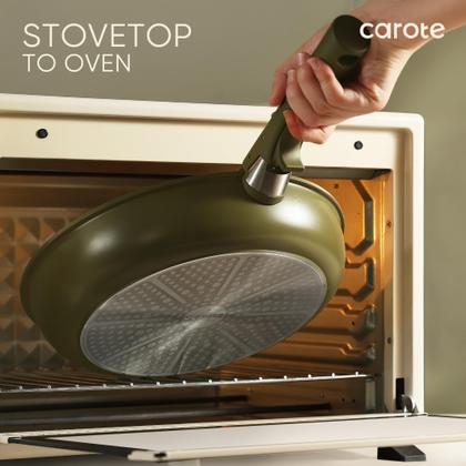 Imagem de Conjunto de Utensílios de Cozinha CAROTE 19 Peças - Antiaderente com Alça Dourada