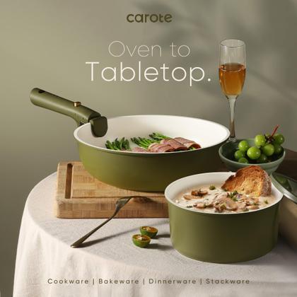 Imagem de Conjunto de Utensílios de Cozinha CAROTE 19 Peças - Antiaderente com Alça Dourada