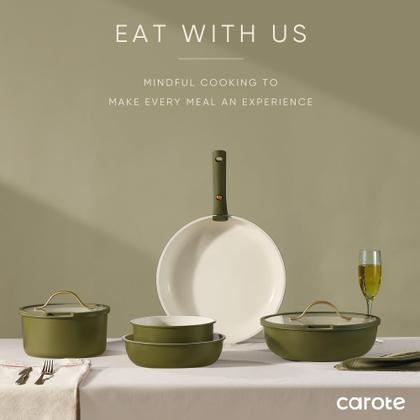 Imagem de Conjunto de Utensílios de Cozinha CAROTE 19 Peças - Antiaderente com Alça Dourada