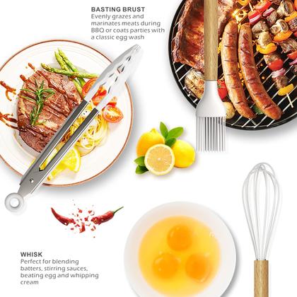 Imagem de Conjunto de utensílios de cozinha Oannao Silicone 14 peças resistentes ao calor