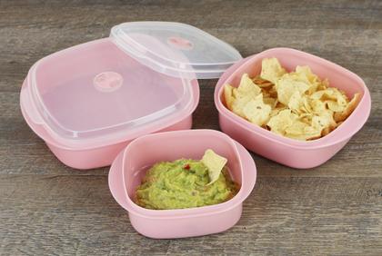 Imagem de Conjunto de utensílios de cozinha Reston Lloyd Microwave Storage Pink 720, 960, 1200 mL