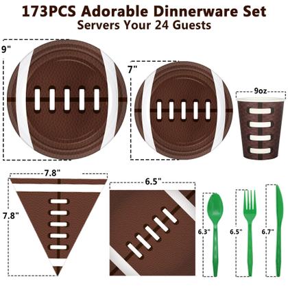Imagem de Conjunto de utensílios de mesa Football Party Supplies para 24 convidados