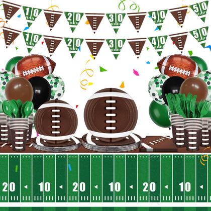Imagem de Conjunto de utensílios de mesa Football Party Supplies para 24 convidados