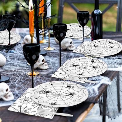 Imagem de Conjunto de utensílios de mesa Gistome Halloween Spider Web 96 peças