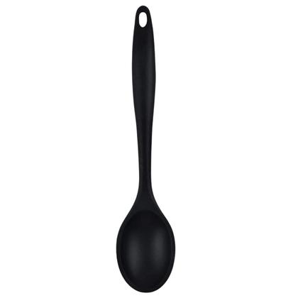 Imagem de Conjunto De Utensílios Para Cozinha De Silicone Espátula Colher Concha Escumadeira Preto