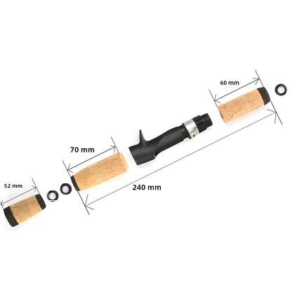 Imagem de Conjunto De Vara De Pesca Giratória Com Cabo De Cortiça Composto E Suporte Para Carretilha MNFT 1