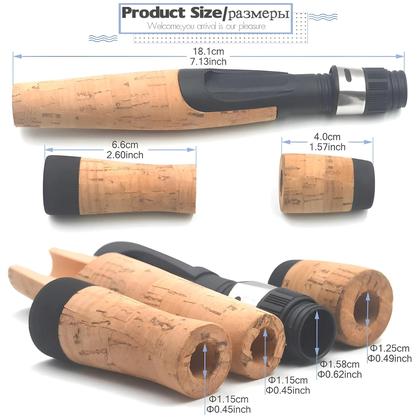 Imagem de Conjunto De Vara De Pesca Giratória Com Cabo De Cortiça Composto E Suporte Para Carretilha MNFT 1