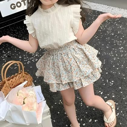 Imagem de Conjunto De Verão Fashion Para Meninas, Vestido E Saia Em Dois Peças, Novo Conjunto Infantil 2024