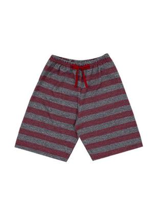 Imagem de Conjunto de Verão Infantil Masculino Blusa Vermelha Game Over e Shorts Listrado - KK Kids