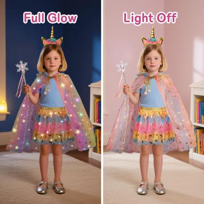 Imagem de Conjunto de vestidos para princesas, capa de unicórnio Rolevoria Light Up, 10 unidades