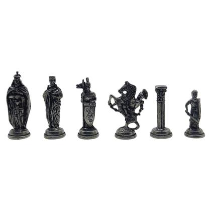 Imagem de Conjunto de xadrez INTERIART 38x38x8 cm com peças de metal do exército britânico