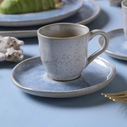 Imagem de Conjunto de Xícara de Cafezinho com Pires 06 Peças Bio Wave Porto Brasil