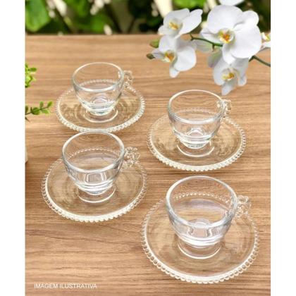 Imagem de Conjunto de Xícara de Chá 180 ml Pearl Clear com 4 Peças Wolff