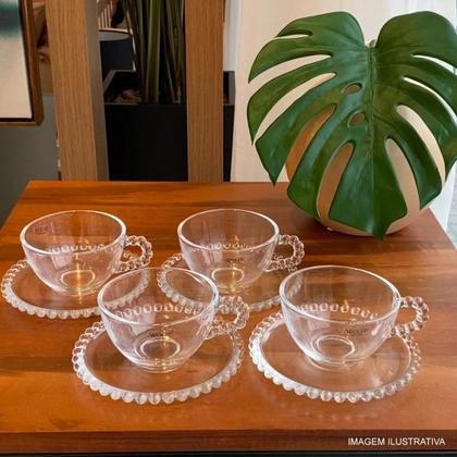 Imagem de Conjunto de Xícara de Chá 180 ml Pearl Clear com 4 Peças Wolff