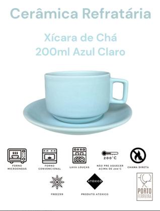 Imagem de Conjunto de Xícara de Chá Rústico 6 Peças 200ml Várias Cores Cerâmica