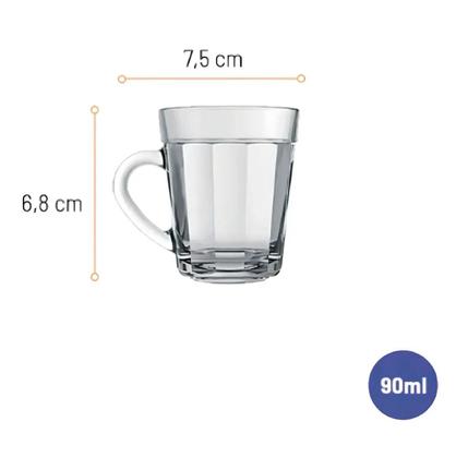 Imagem de Conjunto De Xícaras Americanas Café Chá Sem Pires 90ml Vidro