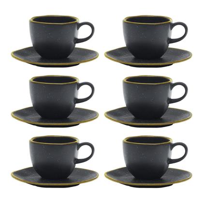 Imagem de Conjunto de Xicaras Com Pires 06 Peças 220 ml Ryo Volcano Oxford