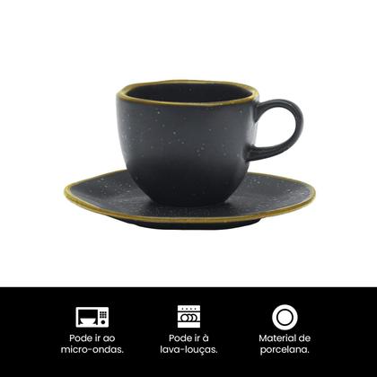 Imagem de Conjunto de Xicaras Com Pires 06 Peças 220 ml Ryo Volcano Oxford